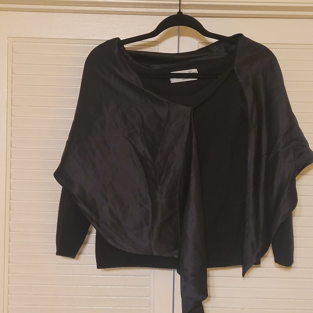 Nancy Von Riesen Cashmere Cape Sweater in Black. Same Day Shipping.